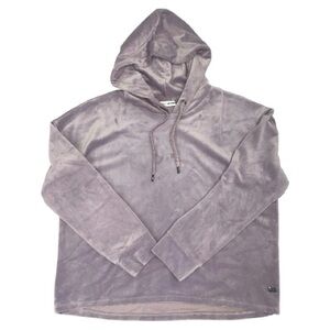 DKNY Velour Cropped Lavender Hoodie Size Large